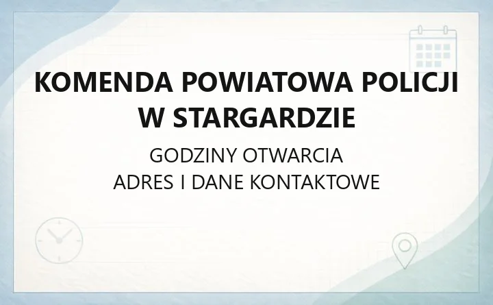 Komenda Powiatowa Policji w Stargardzie - kontakt, dzielnicowi, wydziały i posterunki