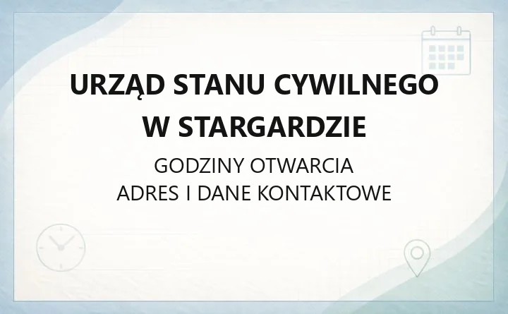 Urząd Stanu Cywilnego w Stargardzie - kontakt, śluby, rejestracja