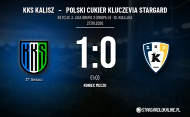 [PIŁKA NOŻNA] Betclic 3. Liga Grupa 2 (Grupa II) – KKS Kalisz – Polski Cukier Kluczevia Stargard 1:0