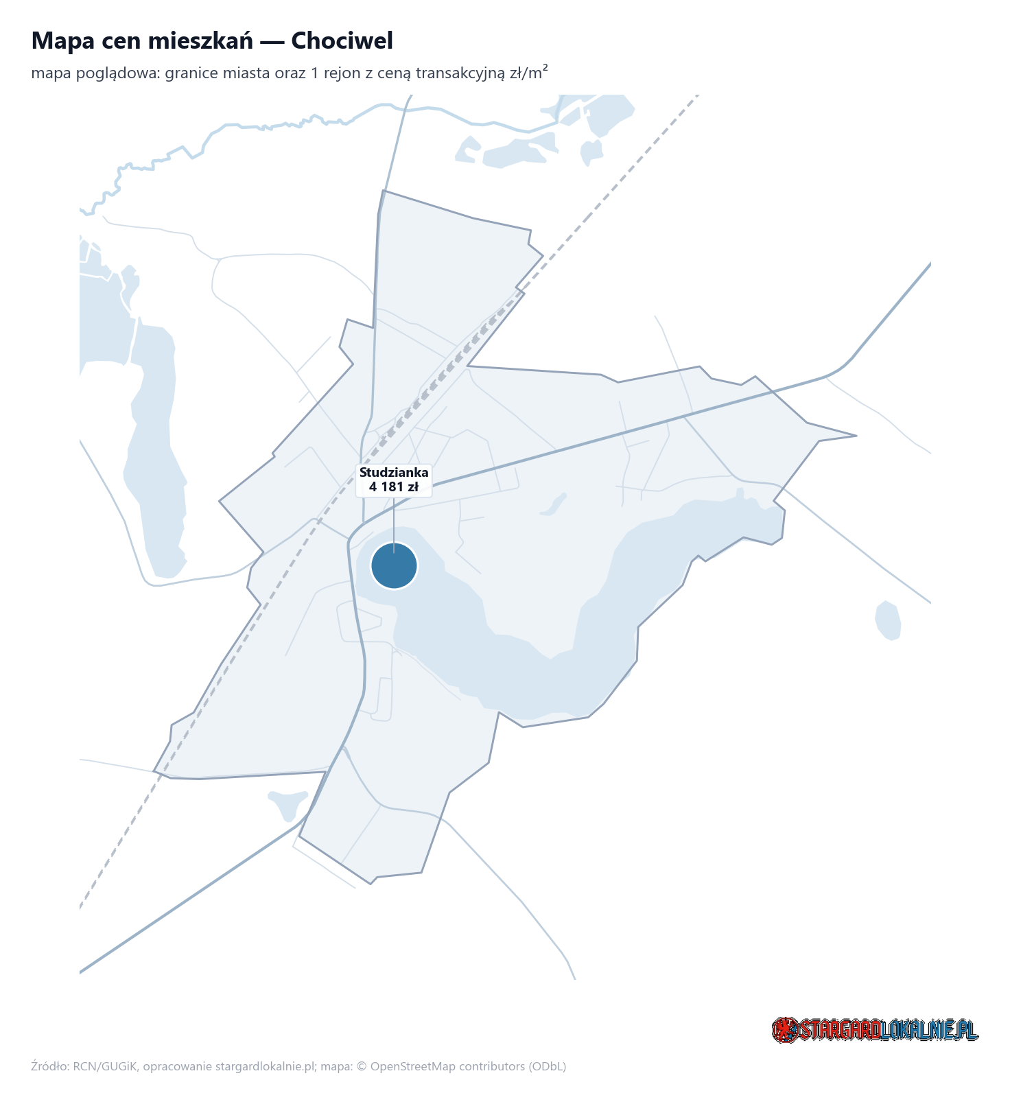 Mapa cen mieszkań - Chociwel