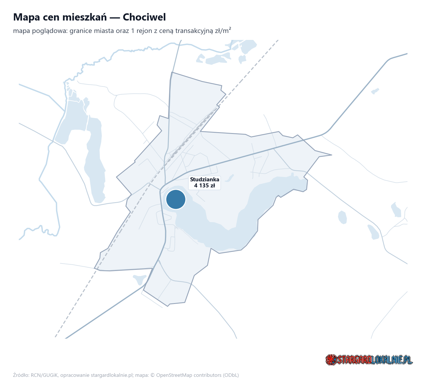 Mapa cen mieszkań - Chociwel