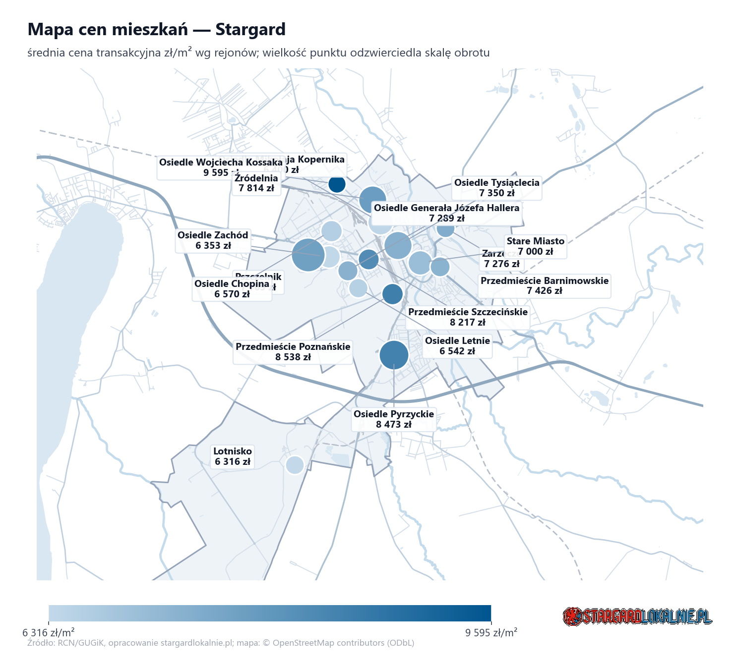 Mapa cen mieszkań - Stargard