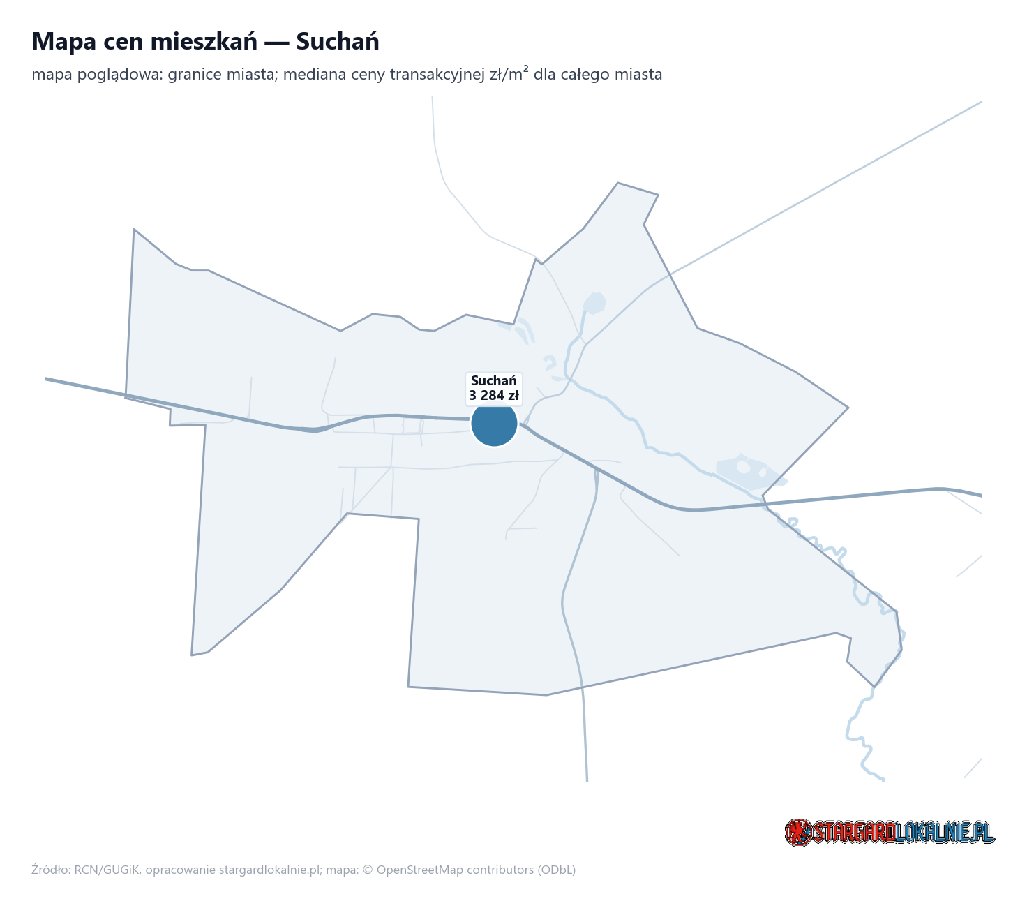 Mapa cen mieszkań - Suchań