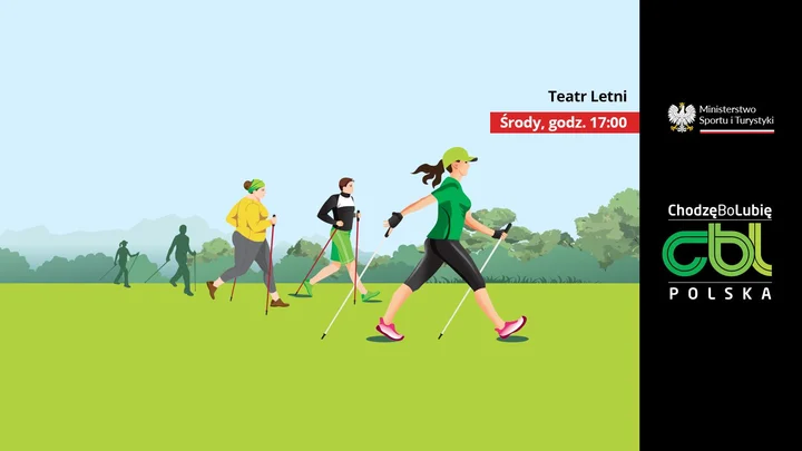 Grafika promocyjna wydarzenia ChodzęBoLubie Stargard — wspólny trening nordic walking