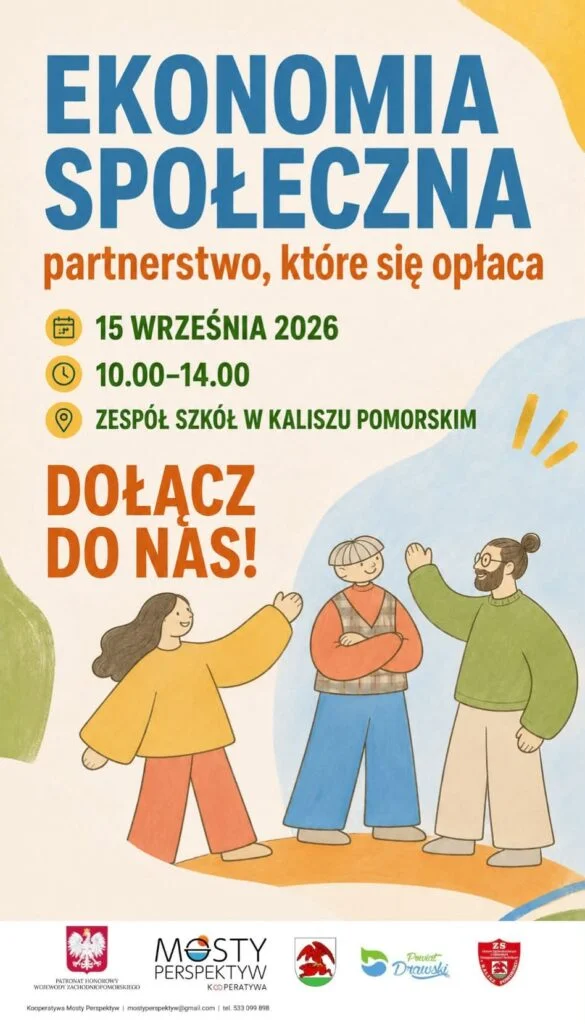 Grafika promocyjna wydarzenia Konferencja „Ekonomia społeczna – partnerstwo, które się opłaca”