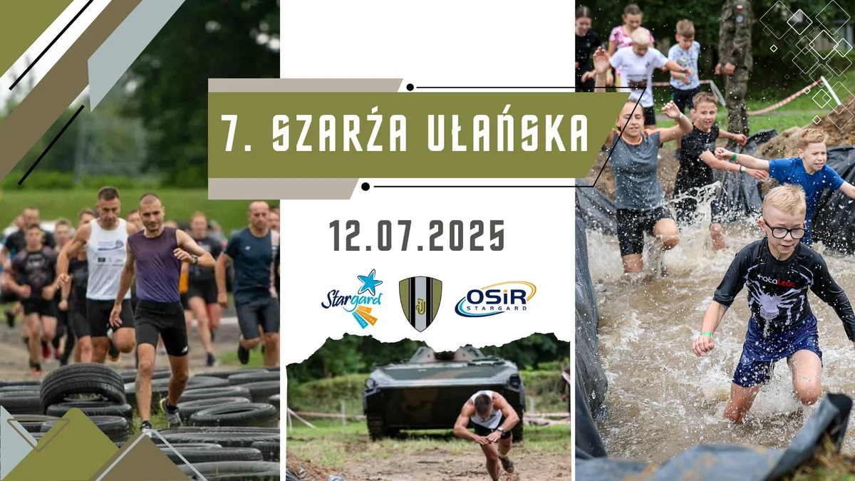 Grafika promocyjna wydarzenia Letnia impreza sportowo-rekreacyjna na poligonie wojskowym w Stargardzie