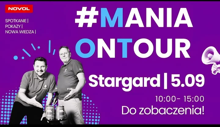 Obrazek przedstawia grafikę promocyjną wydarzenia Wydarzenie szkoleniowo-pokazowe NOVOL w Stargardzie
