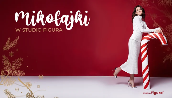 Grafika promocyjna wydarzenia Mikołajki w Studio Figura Stargard — badanie biorezonansem i świąteczne rabaty (5 grudnia 2025)