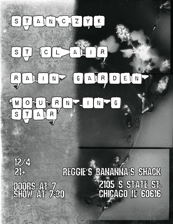 Grafika promocyjna wydarzenia Stanczyk / St. Clair / Rain Garden / Mourning Star w Reggies