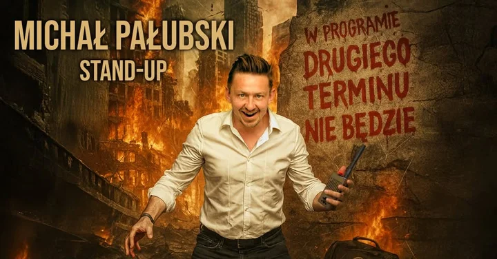 Grafika promocyjna wydarzenia Stand-up Stargard: Michał Pałubski z programem „Drugiego terminu nie będzie”