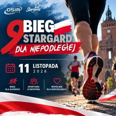 Grafika promocyjna wydarzenia 9. Bieg Stargard dla Niepodległej