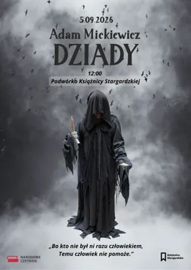 Grafika promocyjna wydarzenia Narodowe Czytanie „Dziadów”