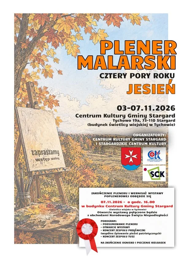 Grafika promocyjna wydarzenia Wernisaż wystawy poplenerowej „Cztery pory roku – Jesień”