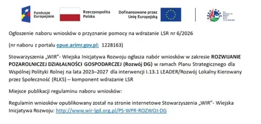 Stowarzyszenie WIR ogłosiło nabór na rozwój firm poza rolnictwem