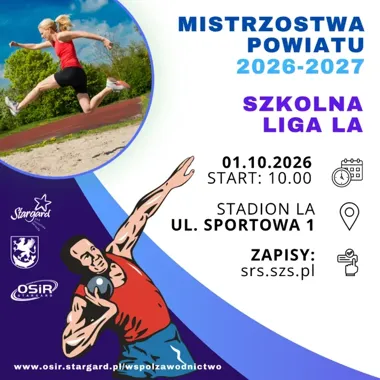 Szkolna liga lekkoatletyczna na stadionie. Dwie kategorie i konkretne godziny