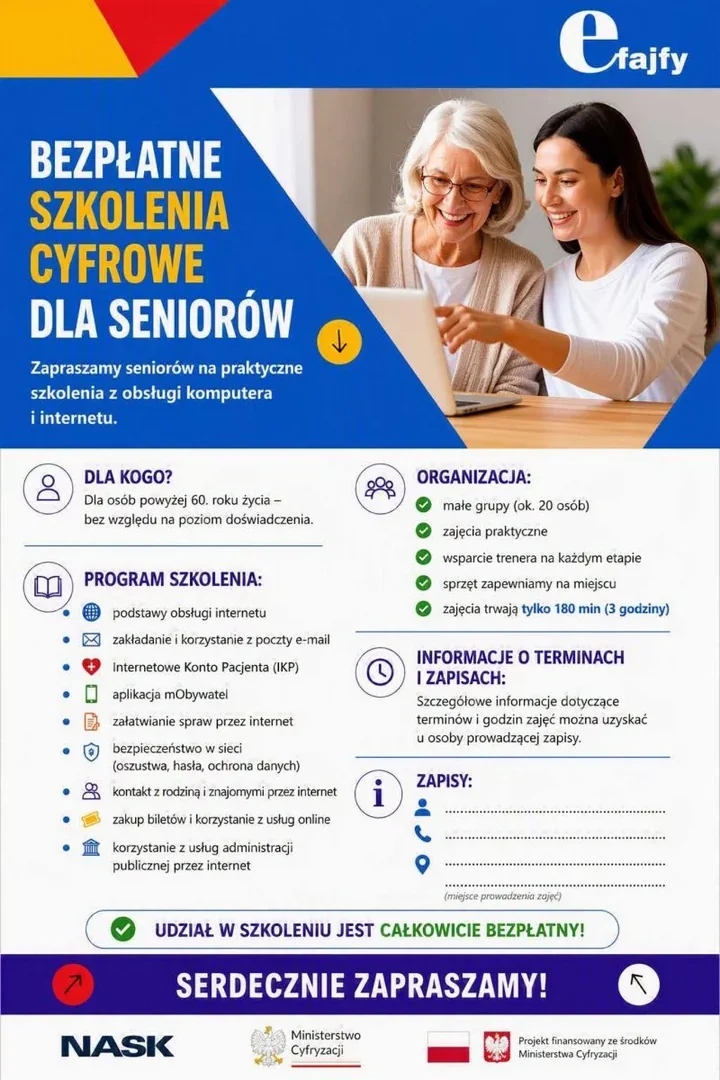 Seniorzy 60+ z powiatu stargardzkiego zdobędą cyfrową pewność